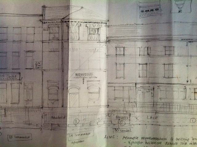 This is to make up for the missing text on the finished drawing. Newbould Opticians.