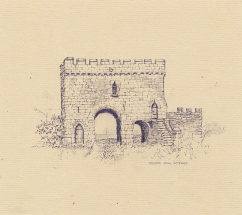 Steeton Hall Gatehouse,  pencil sketch 1982