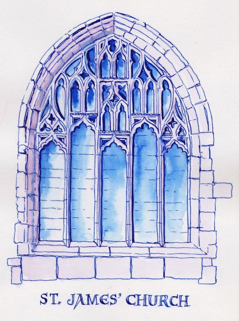 Pen and ink drawing of the window 