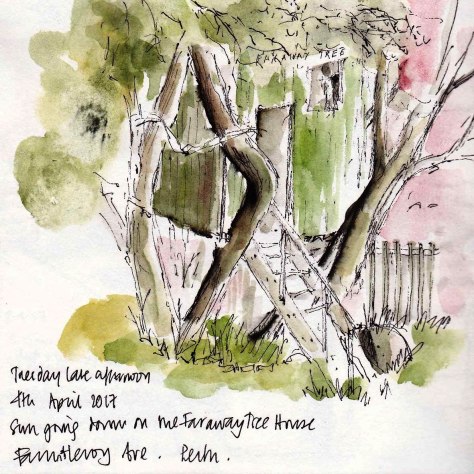 sketch of the tree house