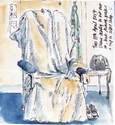 sketch of chair in Fiona Stanely hospital