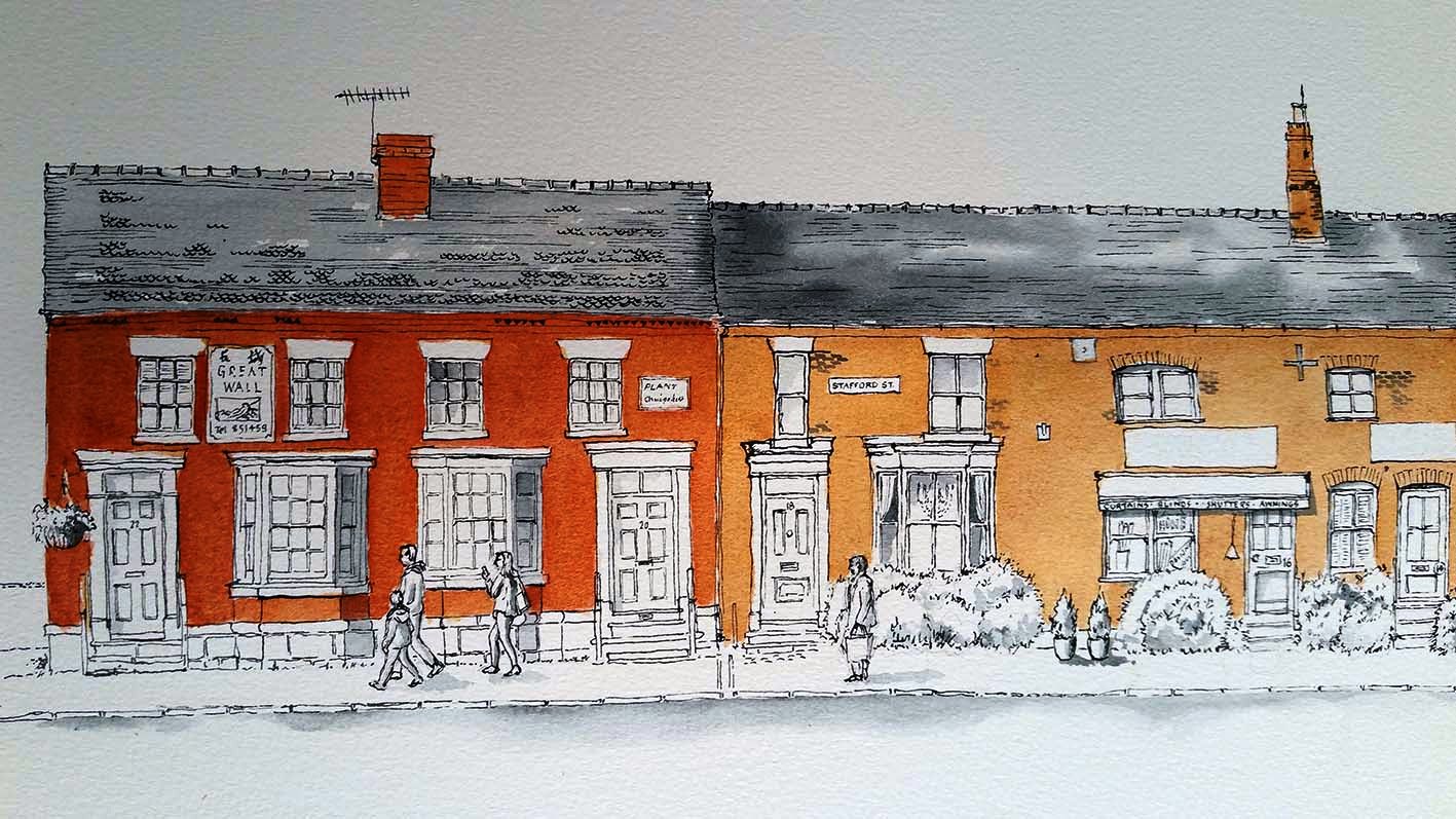 red and yellow ochres on Eccleshall brickwork