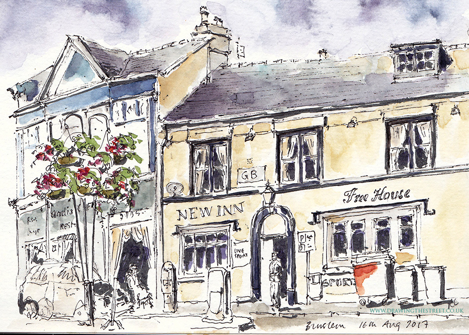 sketch by ronnie Cruwys of New Inn Burslem